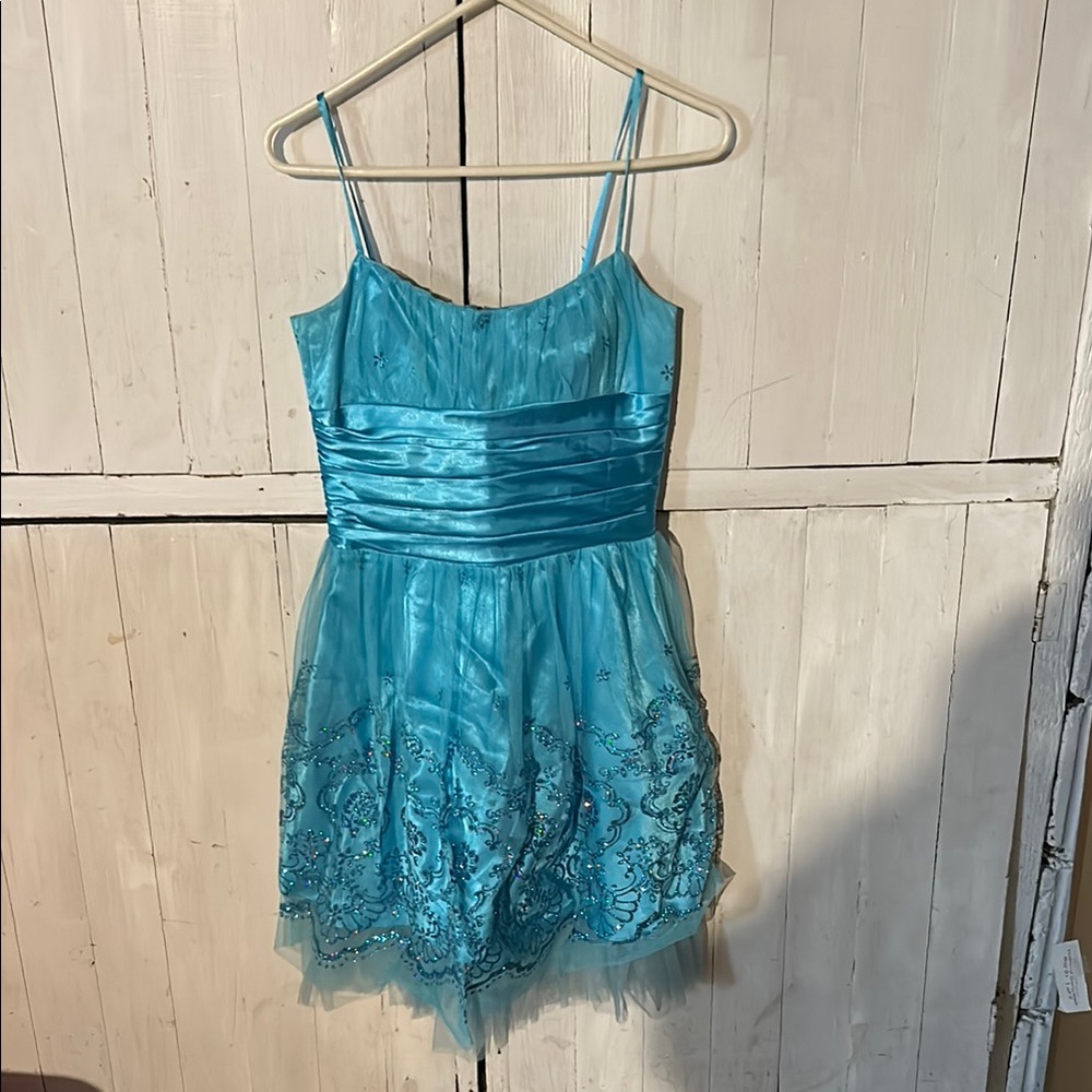 Blue Sleeveless Babydoll Dress for Prom